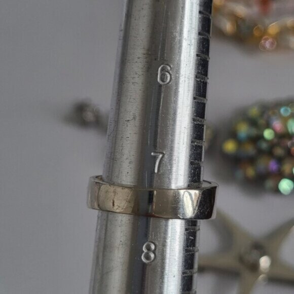 Vintage Sterling Silver CZ Square Crystal Cluster Row Ring - Picture 12 of 12